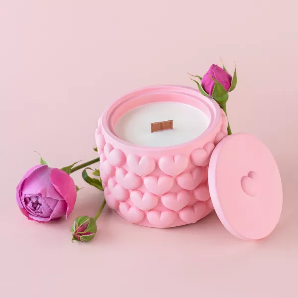 Ароматична свічка "Pink Hearts" рожева