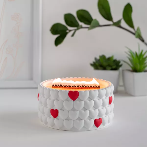 Ароматична свічка "Heart Flame" біло-червона